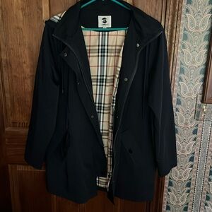 Saphirose rain jacket with plaid lining